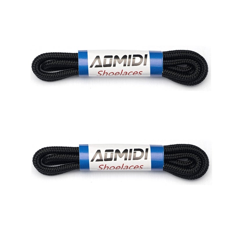 AOMIDI 2 Pair Shoelaces Round Athletic Shoes Lace for Boot Laces Shoelaces and Multiple Shoe Types Replacements(36" inches (91 cm), Black) - Image 4